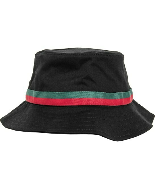 FLEXFIT Stripe bucket hat (5003S), Colour: Black/fire red/green