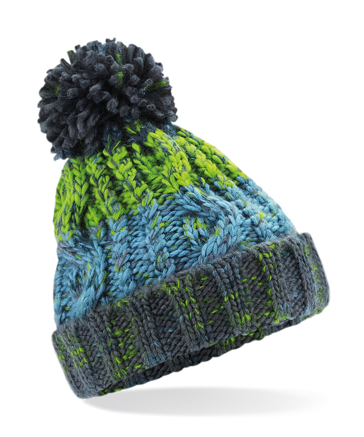 beechfield corkscrew pom pom beanie