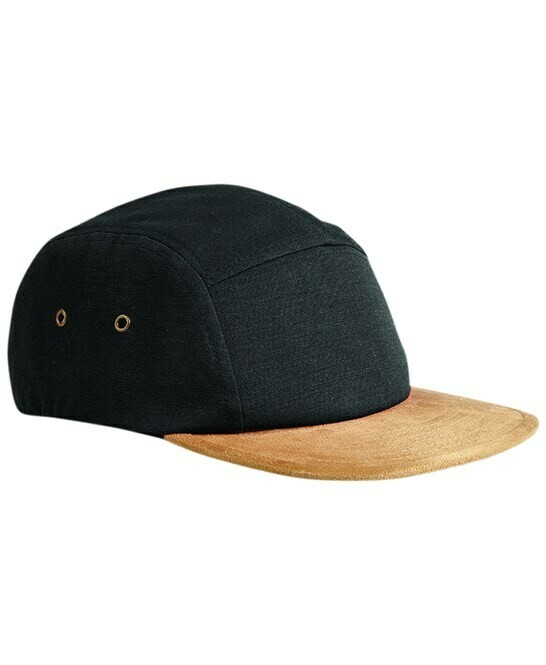 beechfield Suede peak 5-panel cap, Colour: black