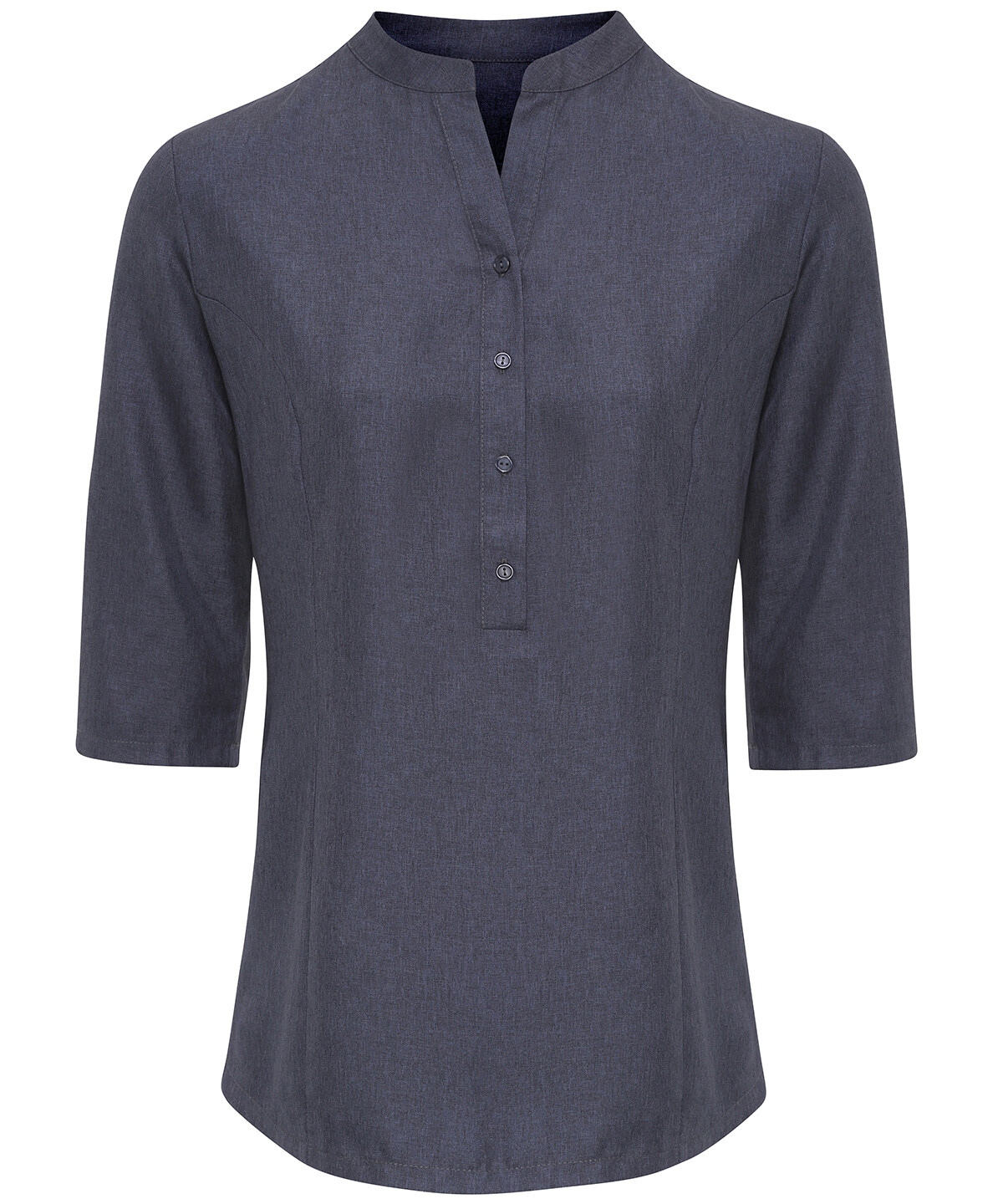 Premier Verbena 'linen look' button-up beauty tunic, Colour: Heather Black
