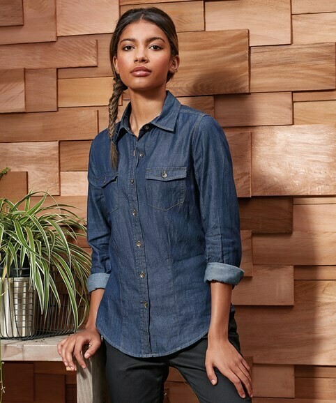 PREMIER Women's jeans stitch denim shirt