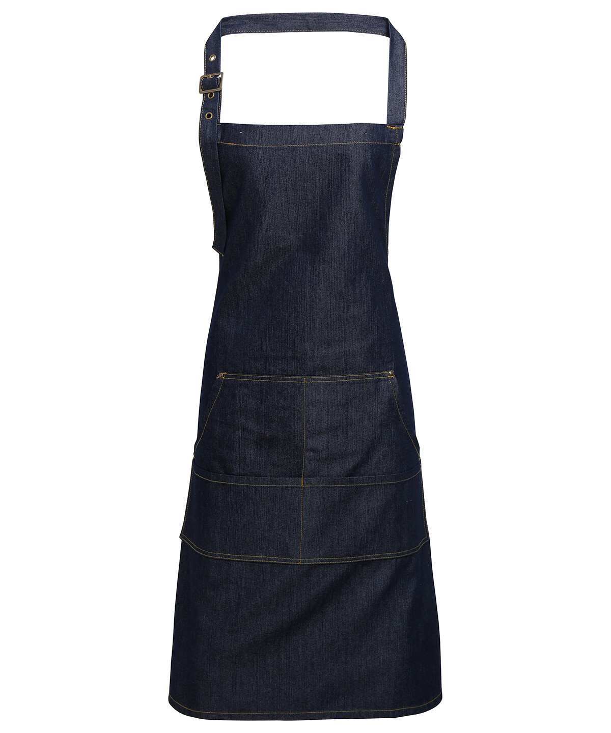 Premier Jeans stitch bib apron, Colour: Black Denim