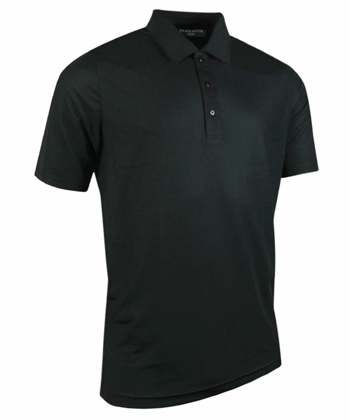 Glenmuir Deacon performance piqué plain polo shirt, Colour: Black