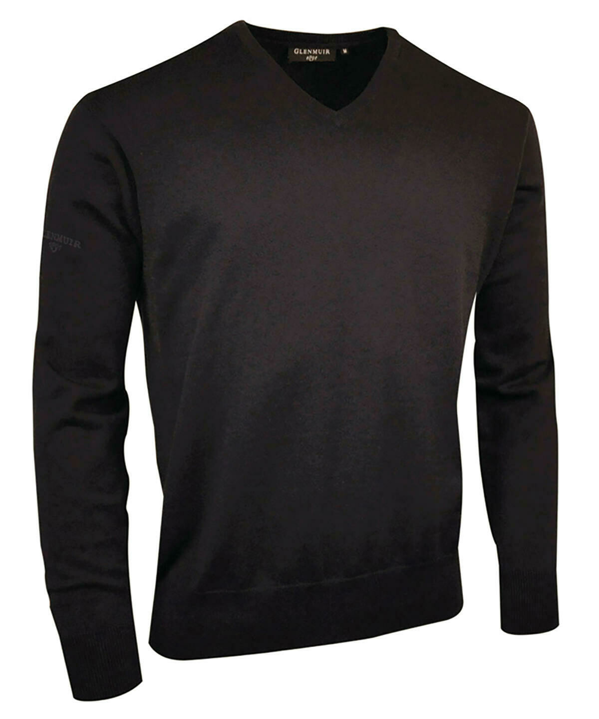 Glenmuir Eden cotton v-neck sweater, Colour: Black