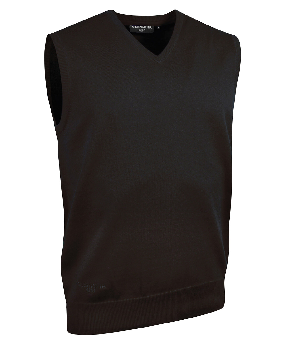 Glenmuir Thornton cotton v-neck slipover, Colour: Black