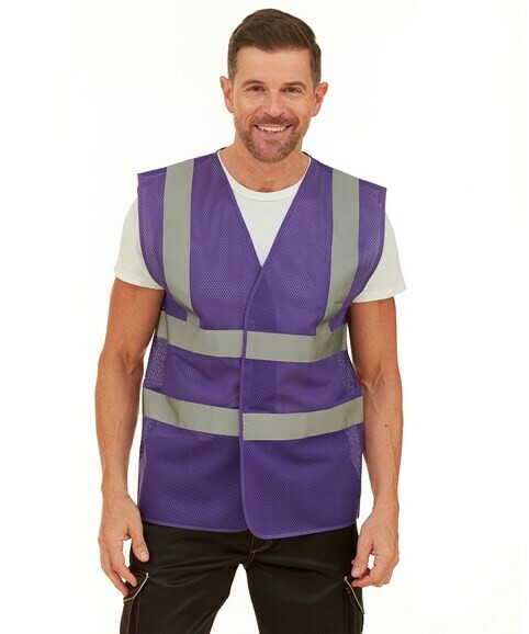 Yoko Hi-vis Top cool open mesh 2-band-and-braces waistcoat (HVW120)