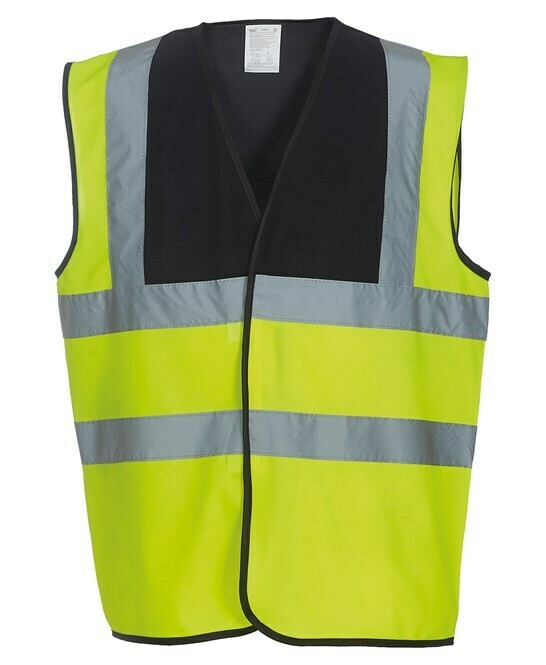Yoko Hi-vis 2-band-and-braces waistcoat (HVW100) Yoko Hi-vis 2-band-and-braces waistcoat (HVW100), color: BLACK YOKE/YELLOW