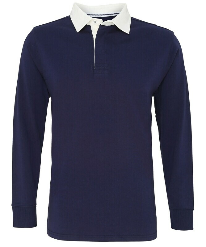 Men's classic fit long sleeved vintage rugby shirt