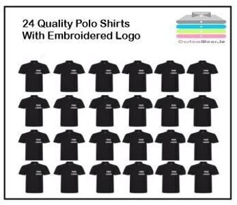 24 Polo Shirts With Embroidered Logo