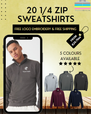 20 EQUESTRIAN 1/4 ZIP SWEATSHIRTS (€24.75 each)