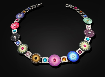 Multi-Colored Watch Dial Necklace