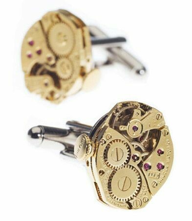 Gold Ruby Cuff Links