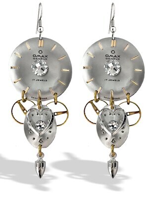 Silver and Gold Double Drop Earrings
