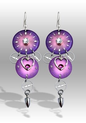 Pinkish Purple Double Drop Earrings