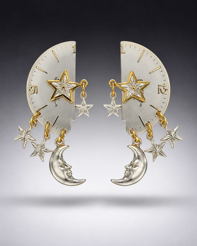 Silver and Gold Halftime Earrings Silver and Gold Halftime Earrings
