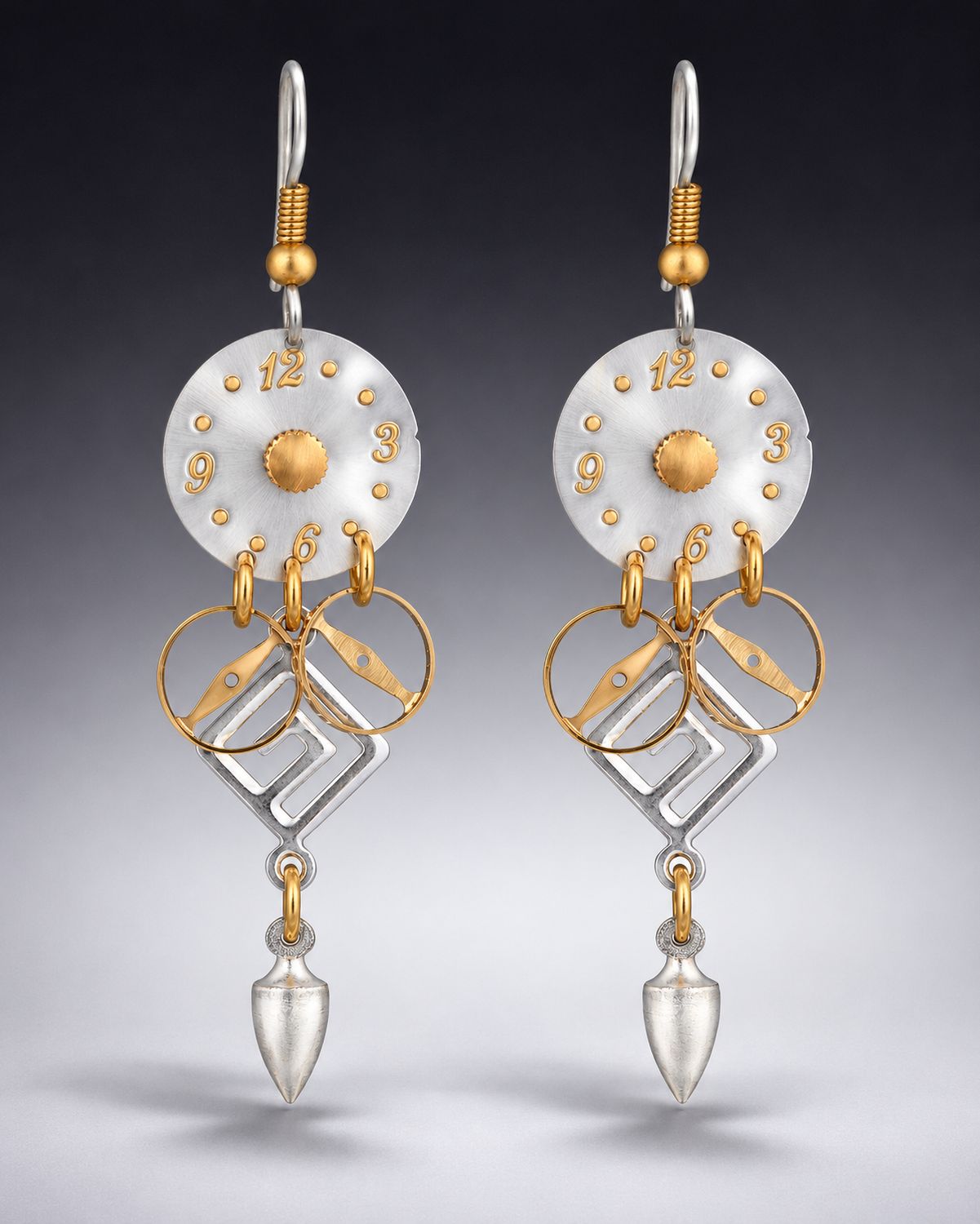 Silver and Rose Gold Drop Earrings Silver and Rose Gold Drop Earrings