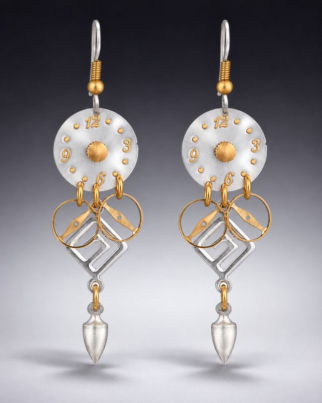 Silver and Rose Gold Drop Earrings Silver and Rose Gold Drop Earrings