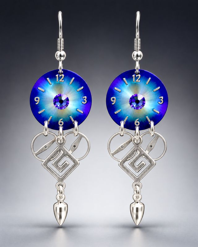 Blue and Silver Drop Earrings Blue and Silver Drop Earrings