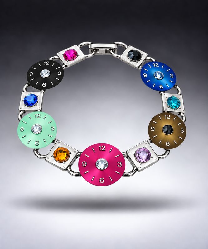 Multi-Colored Watch Dial Bracelet Multi-Colored Watch Dial Bracelet