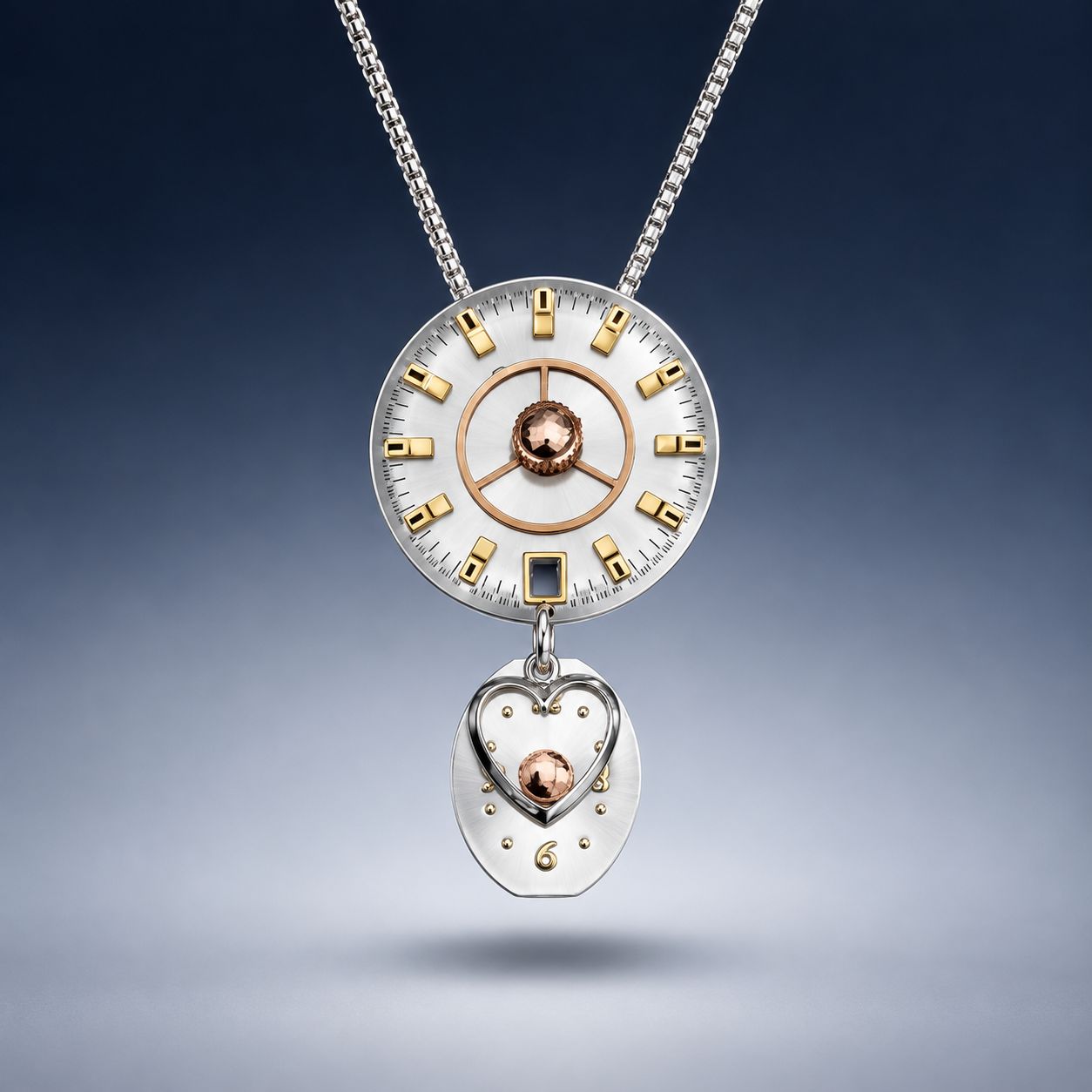 Gold and Silver Spiral Drop Pendant