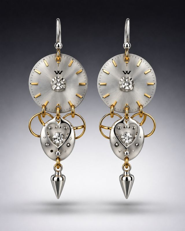 Silver and Gold Double Drop Earrings Silver and Gold Double Drop Earrings