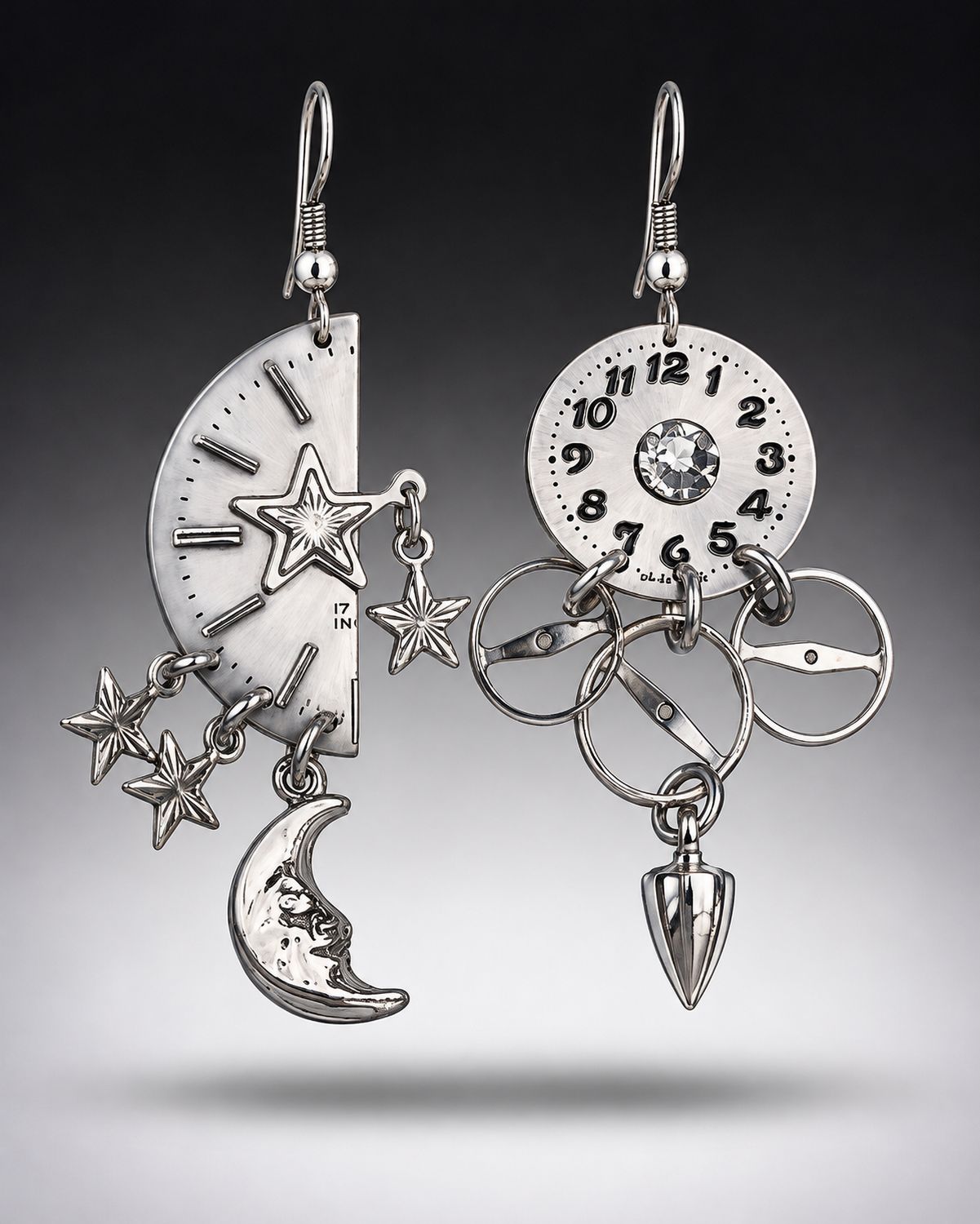 Silver Time and a Half Earrings