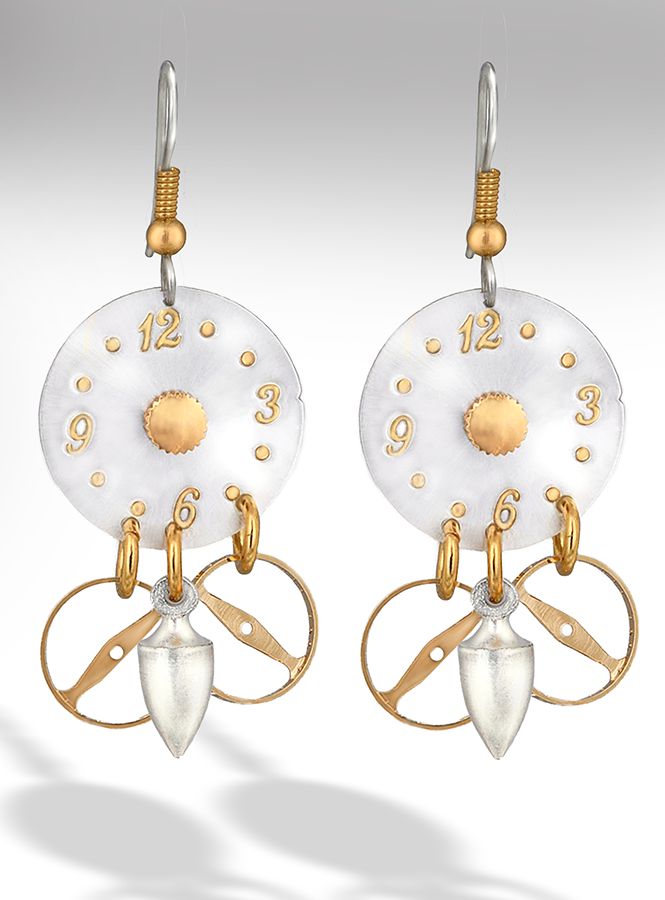 SILVER AND ROSE GOLD DROP EARRINGS