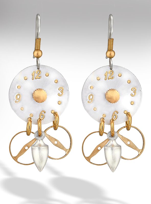 SILVER AND ROSE GOLD DROP EARRINGS