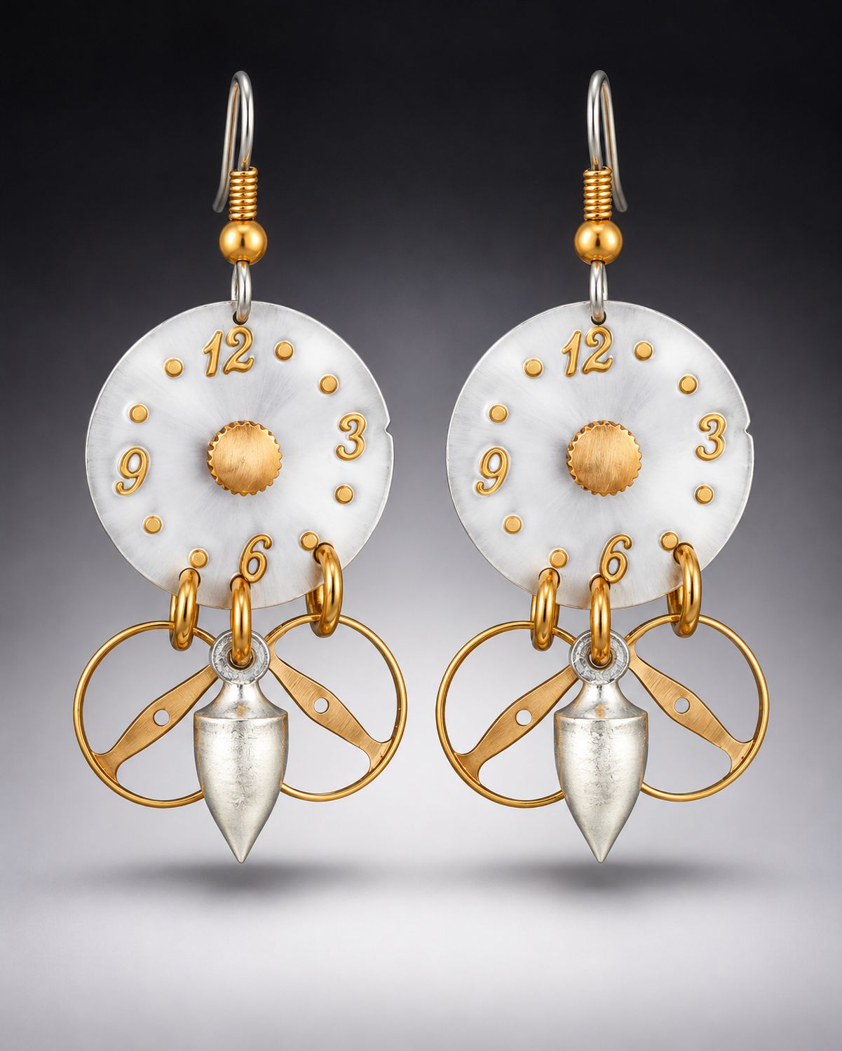 SILVER AND ROSE GOLD DROP EARRINGS SILVER AND ROSE GOLD DROP EARRINGS