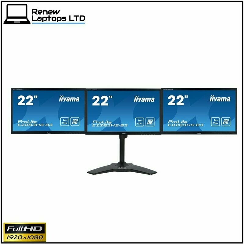 3 x TRIPLE IIYAMA E2283HD 22" Widescreen 1080p Full HD 1ms Gaming/Office Monitors