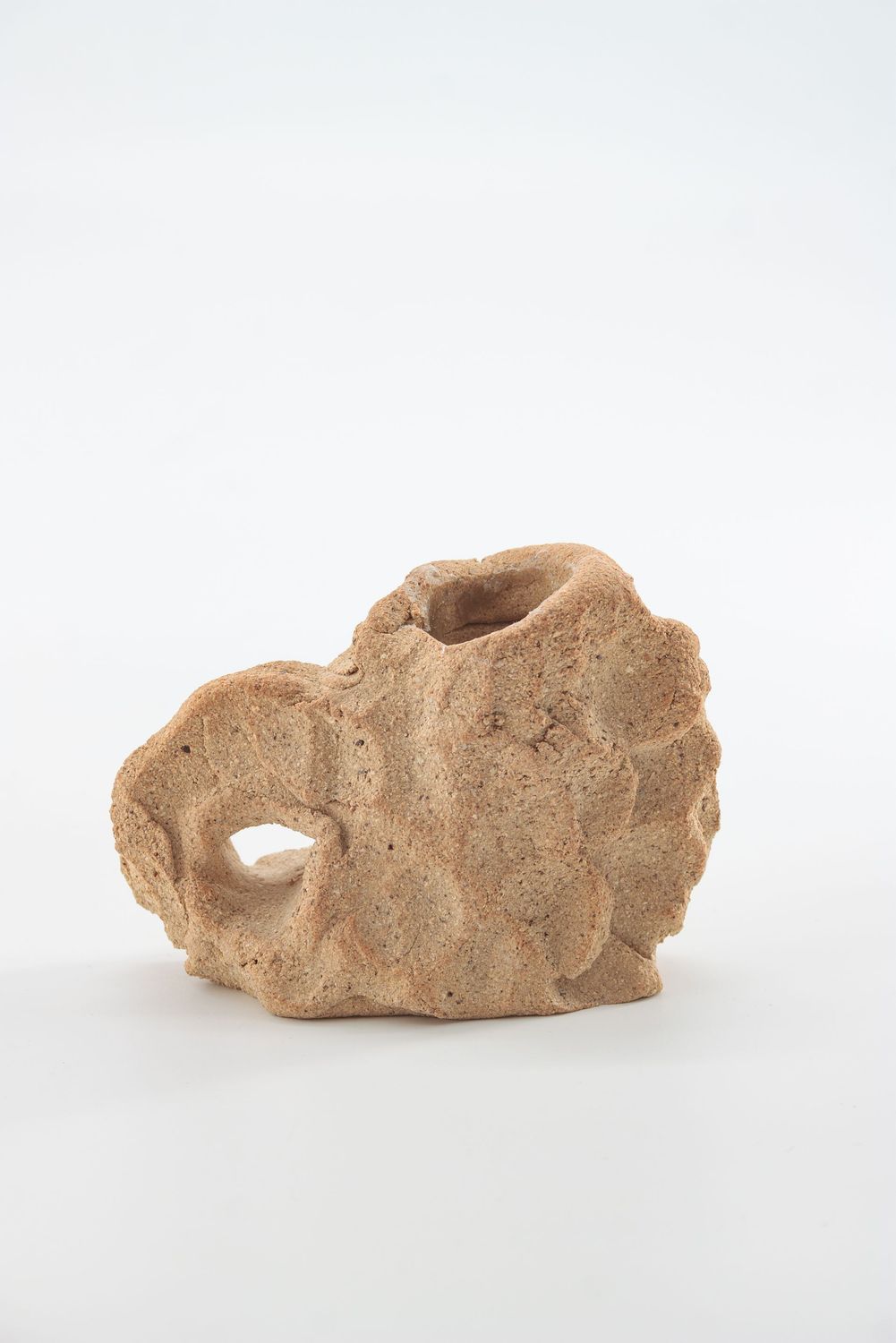 SCULPTURAL STONEWARE CANDLE HOLDER BY ASTERISQUE