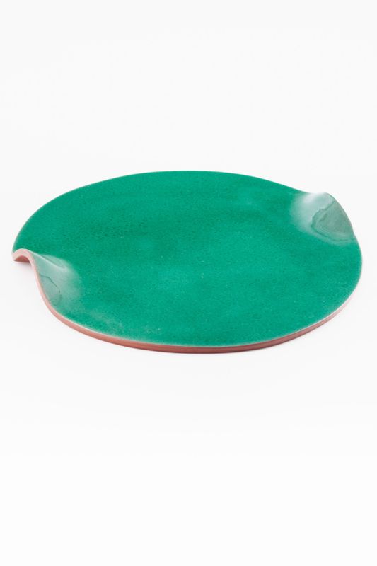 GREEN ROUND TRAY BY CERÁMICAS MUNDET