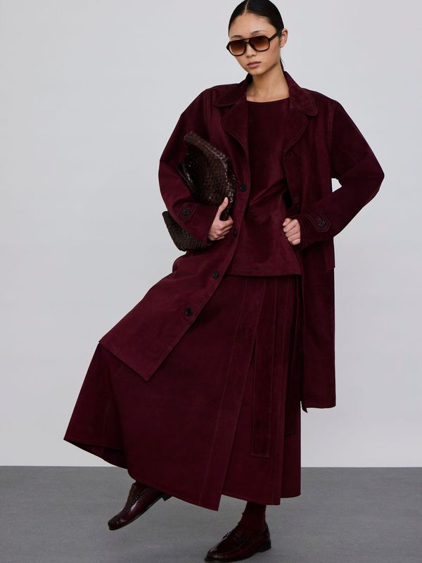 SKIRT BURGUNDY LEATHER