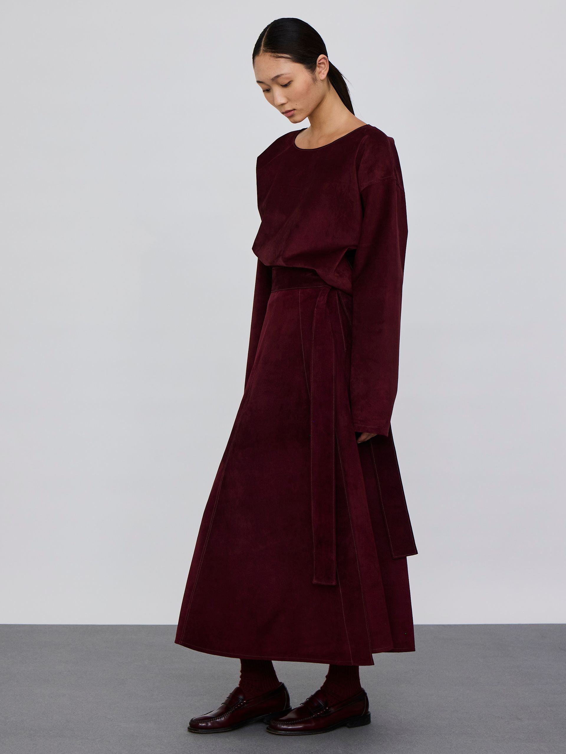 SKIRT BURGUNDY LEATHER