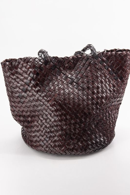 LEATHER INTRECCIATO BROWN