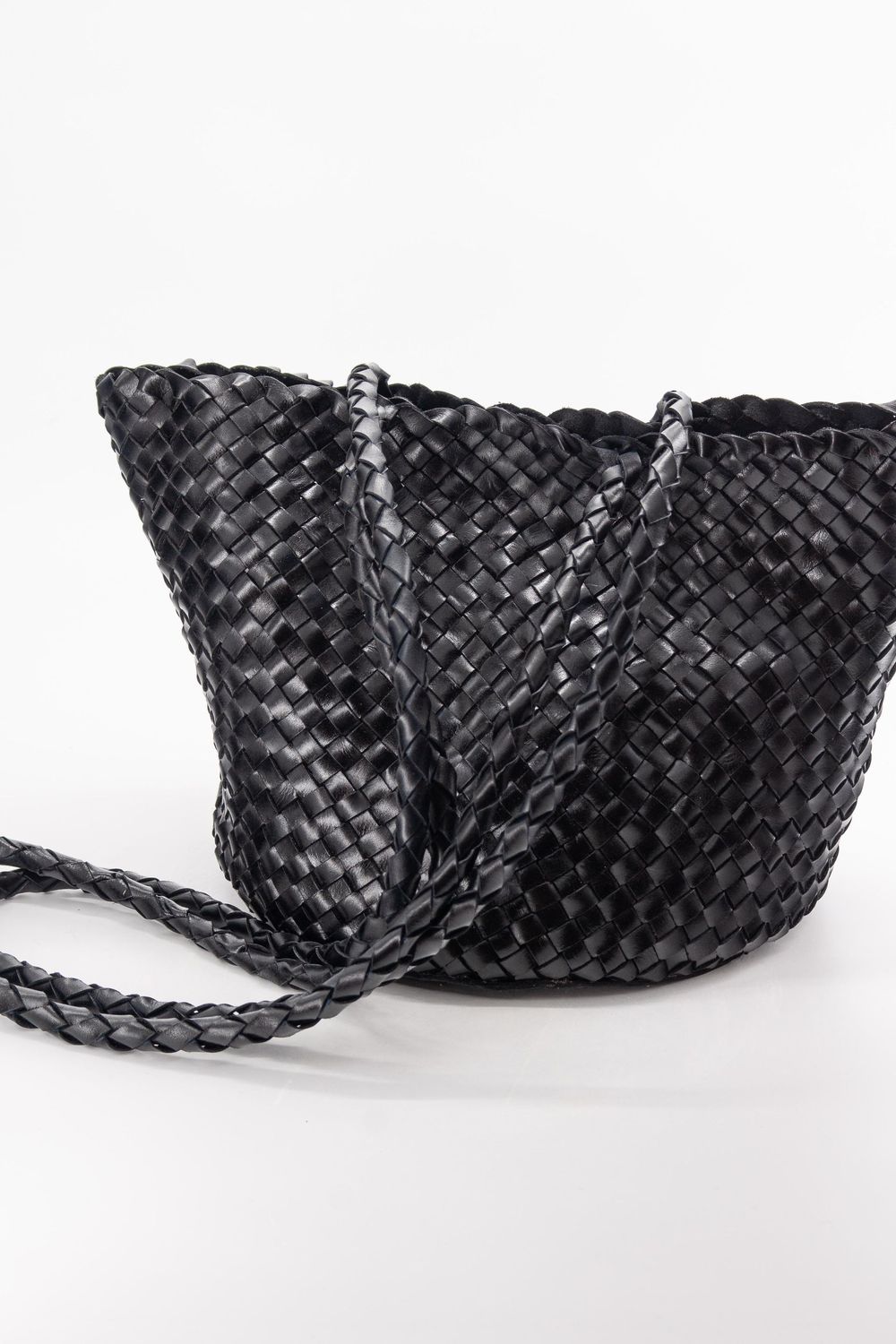 LEATHER INTRECCIATO CORSSBODY BLACK LEATHER INTRECCIATO CORSSBODY BLACK