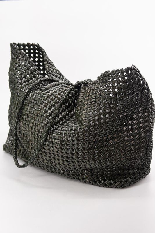 LEATHER NEST BAG GREEN