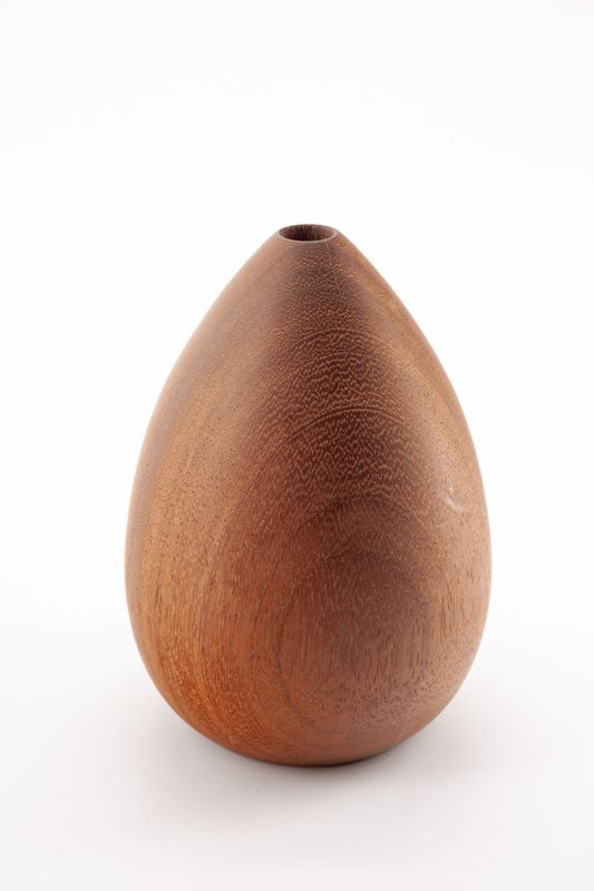 SCULPTURAL IROKO WOOD VASE