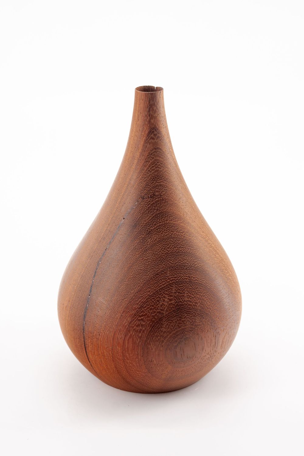 SCULPTURAL IROKO WOOD VASE BY PABLO YUBERO