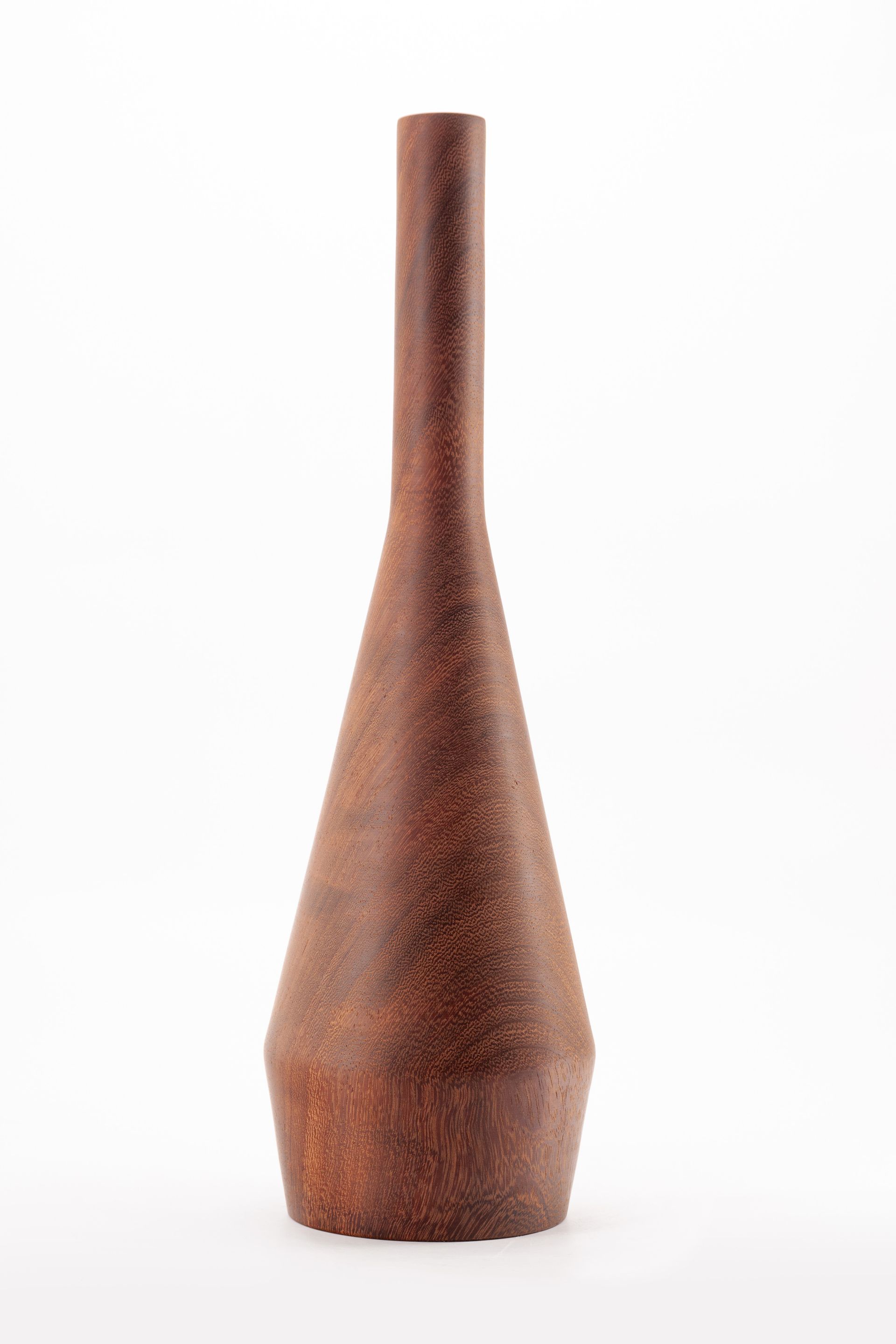 IROKO WOOD VASE BY PABLO YUBERO