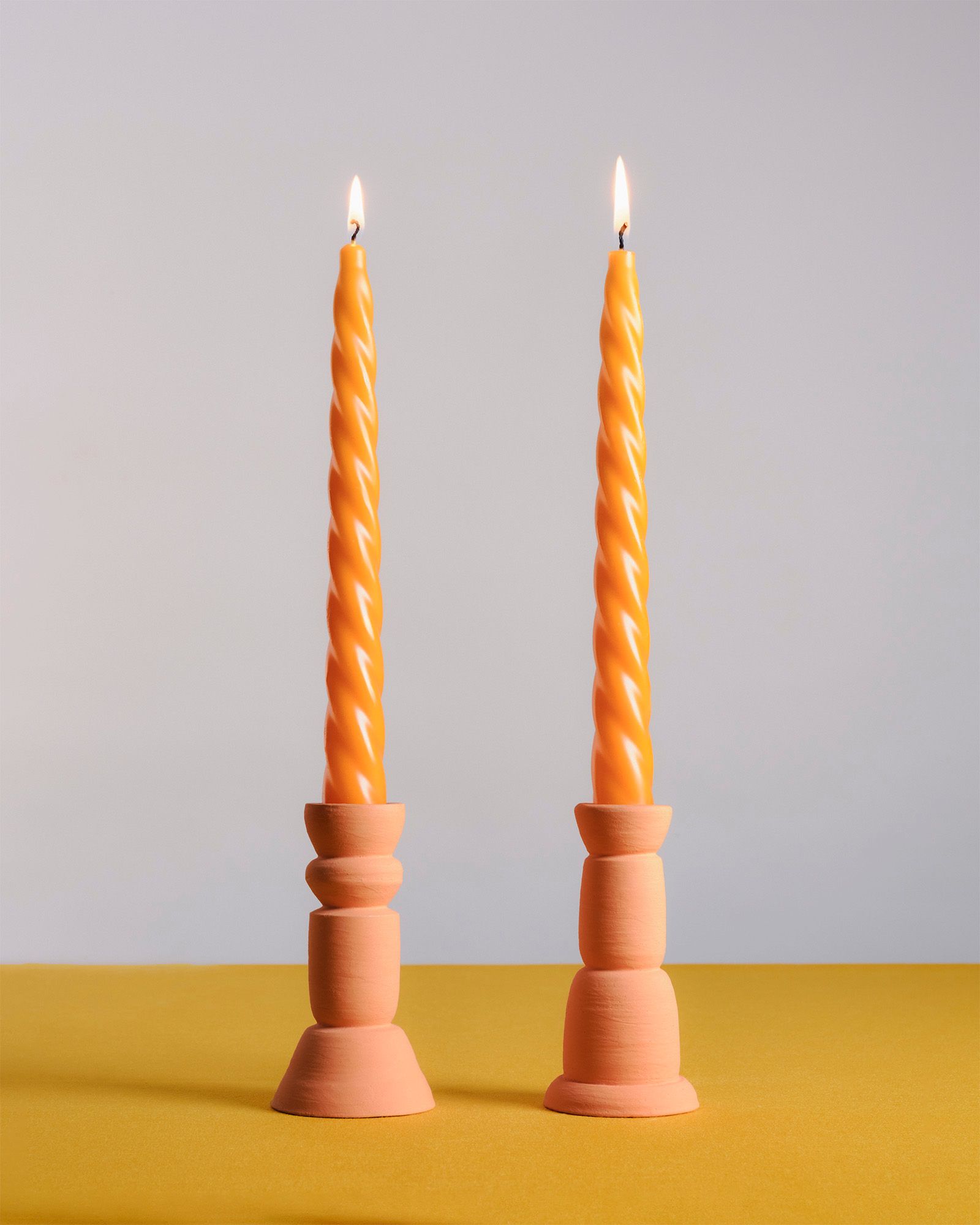 PAIR OF CERAMIC CANDLEHOLDER