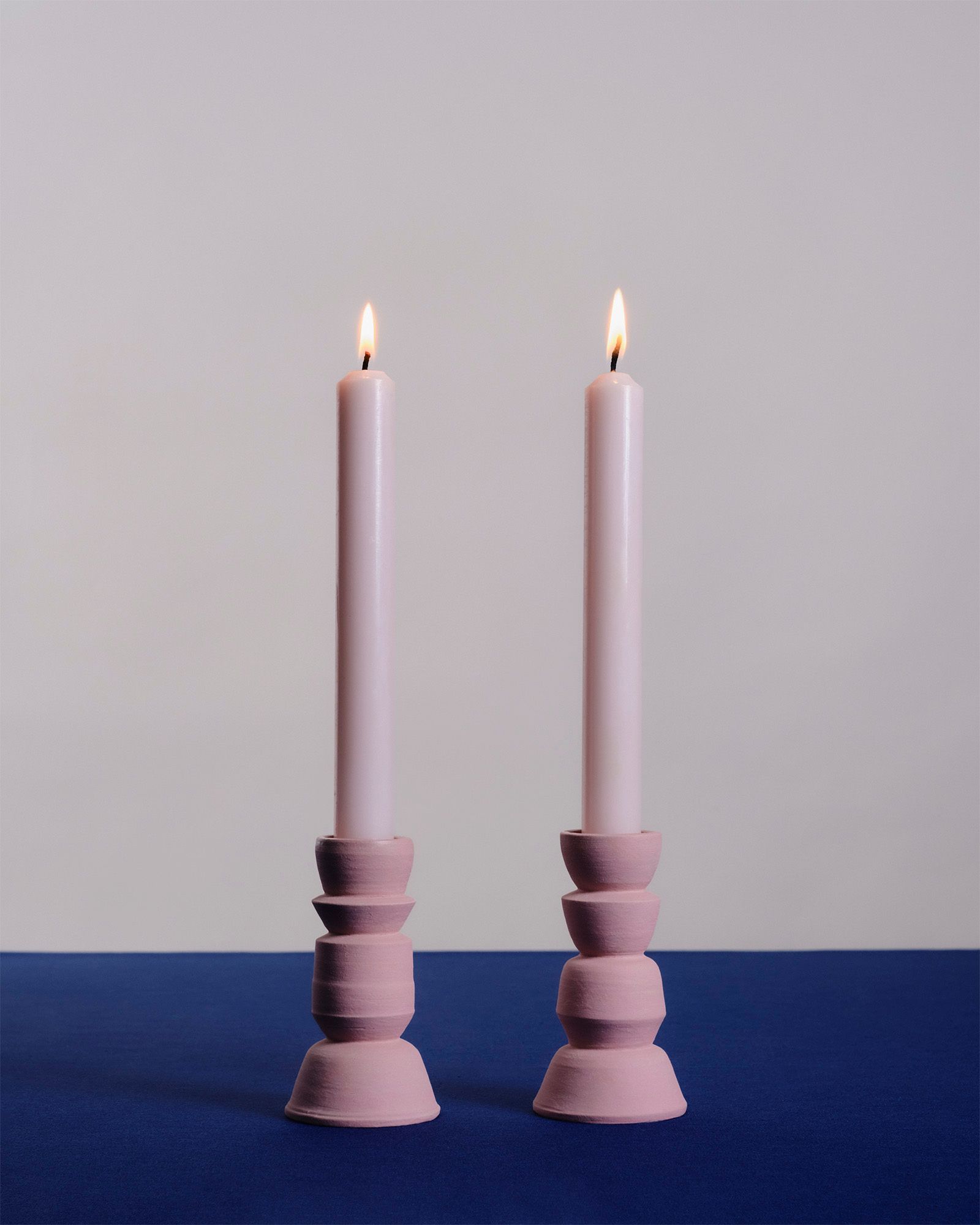 PAIR OF CERAMIC CANDLEHOLDER