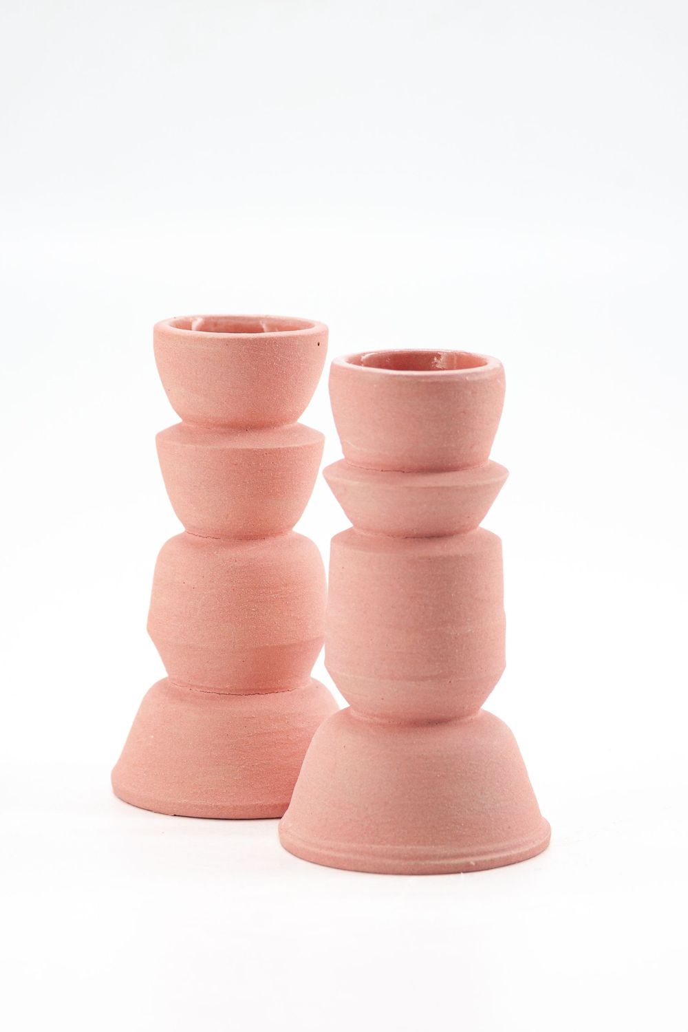 PAIR OF CERAMIC CANDLEHOLDER