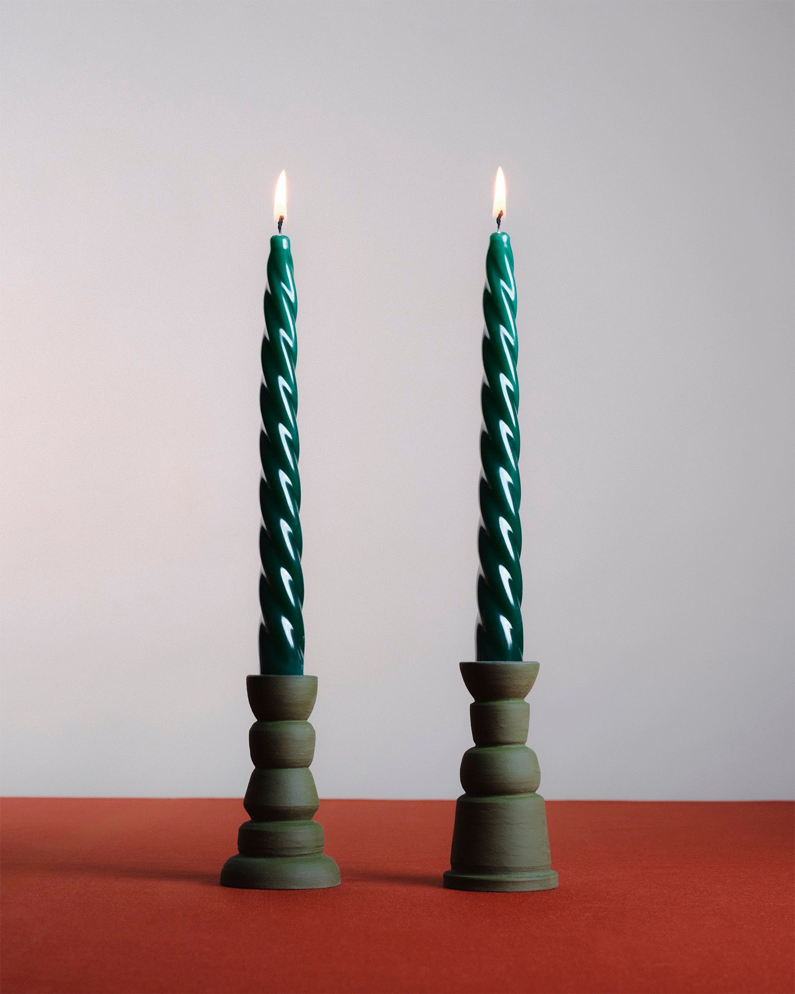 PAIR OF CERAMIC CANDLEHOLDER