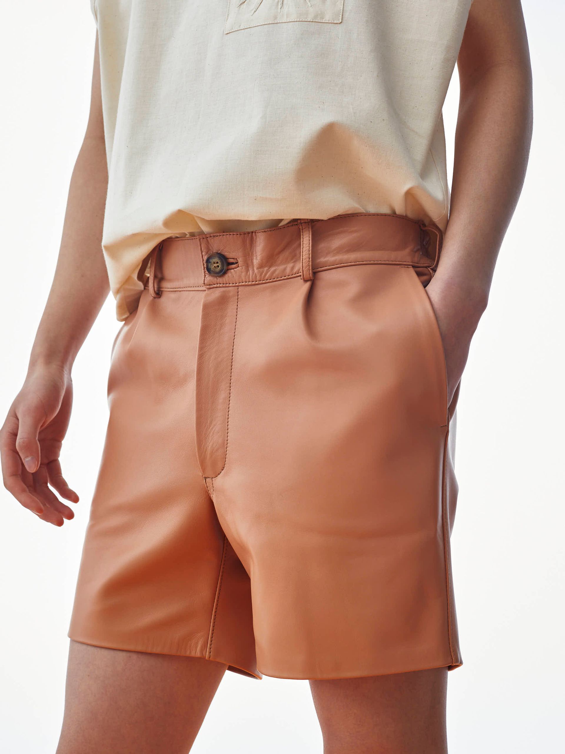 LEATHER BERMUDA