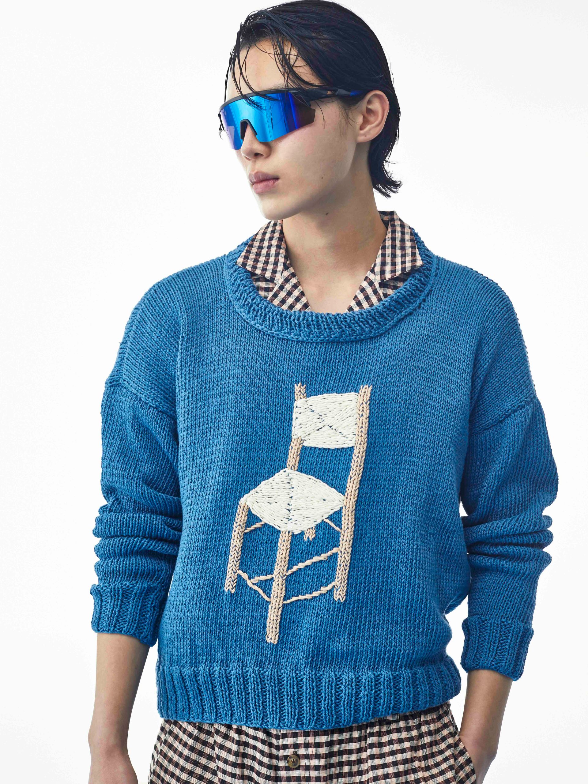 HAND-KNIT COTTON SWEATER
