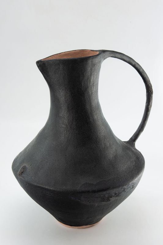 SCULPTURAL STONEWARE PITCHER