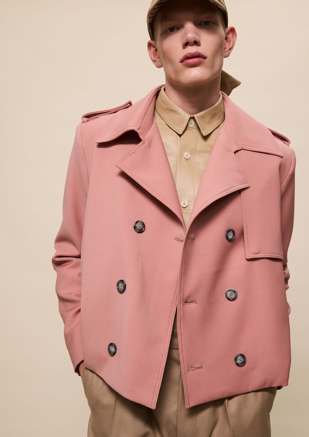 DUSTY PINK DOUBLE-BREASTED JACKET DUSTY PINK DOUBLE-BREASTED JACKET
