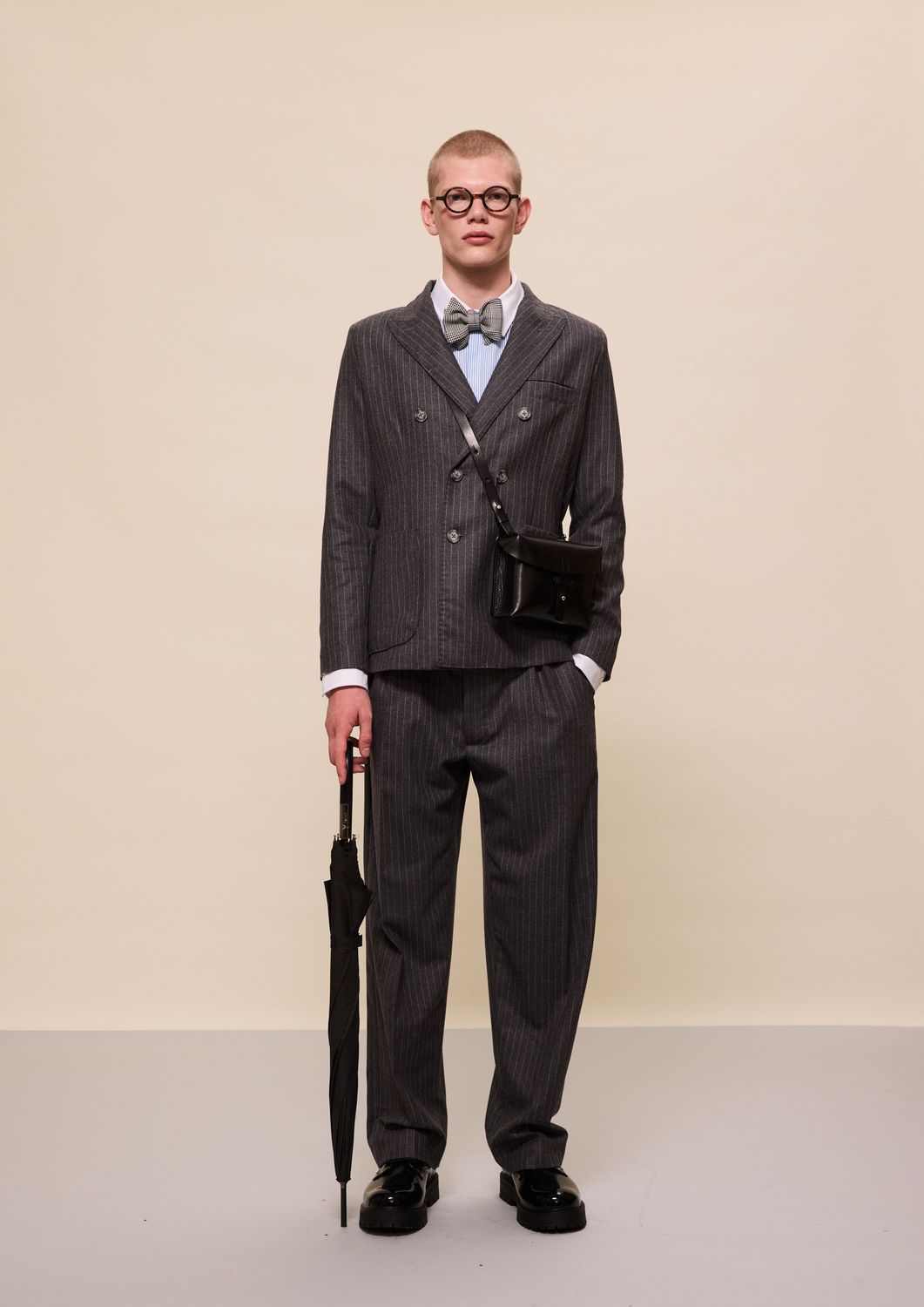 RELAXED PINSTRIPE TROUSERS