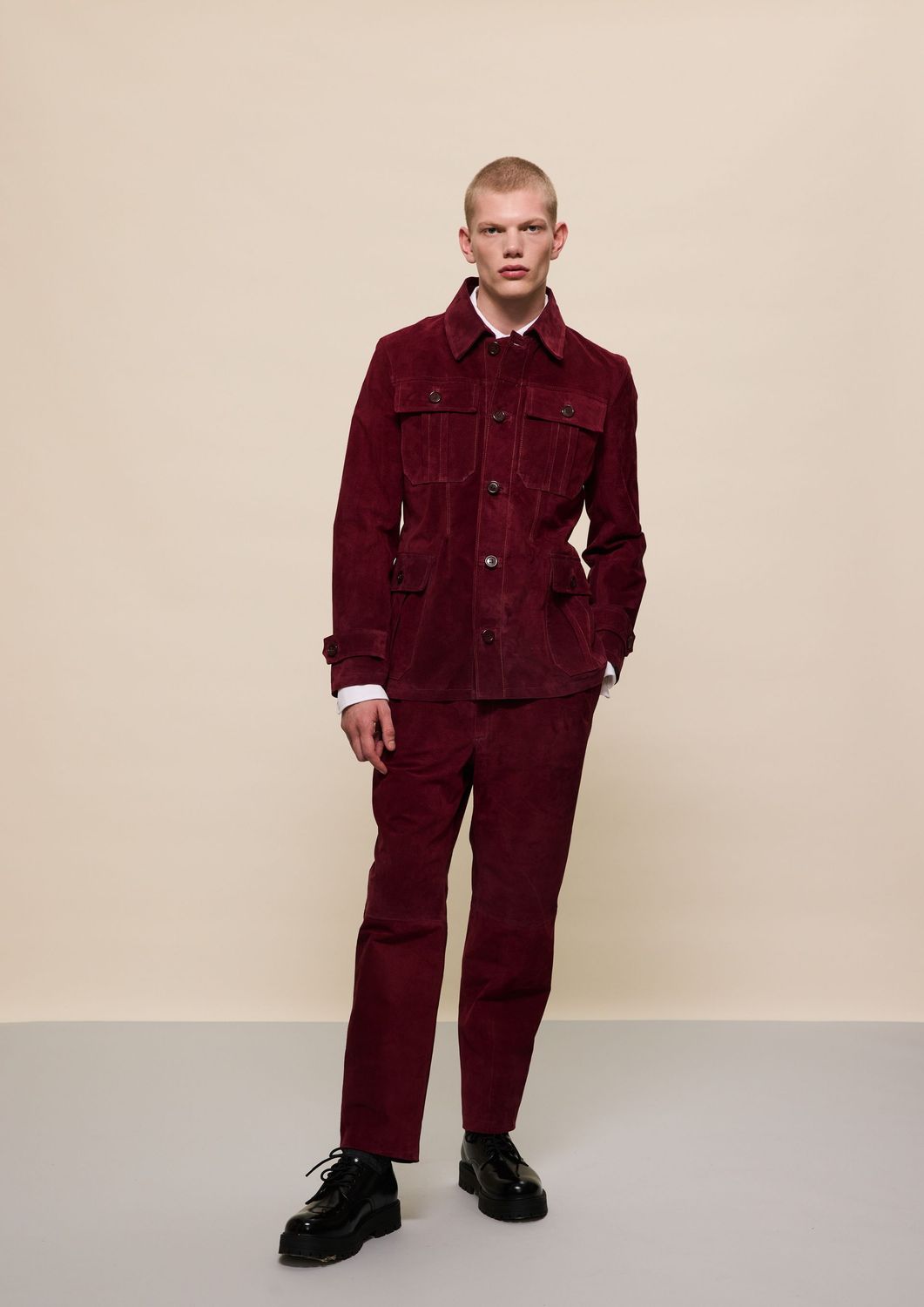 BURGUNDY SUEDE JACKET